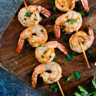 Grilled shrimp skewers