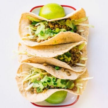 "Verde" Lentil Vegan Tacos | A Couple Cooks