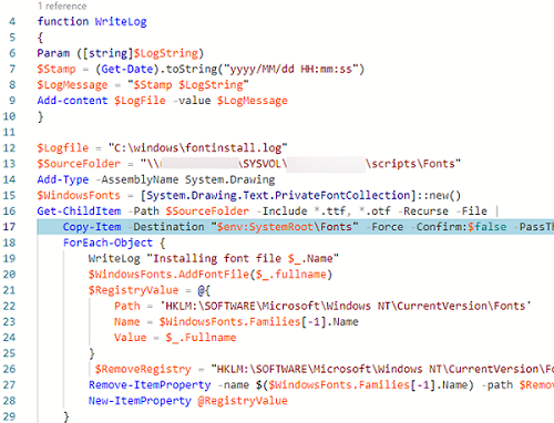 Install new fonts in Windows with a PowerShell script 