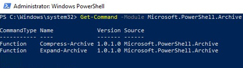 Microsoft.PowerShell.Archive module