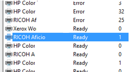 network printer changes from offline to ready