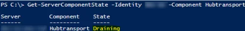 Exchnage Server HubTransport status Draining