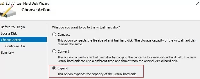 expand vhdx file on windows hyper-v host