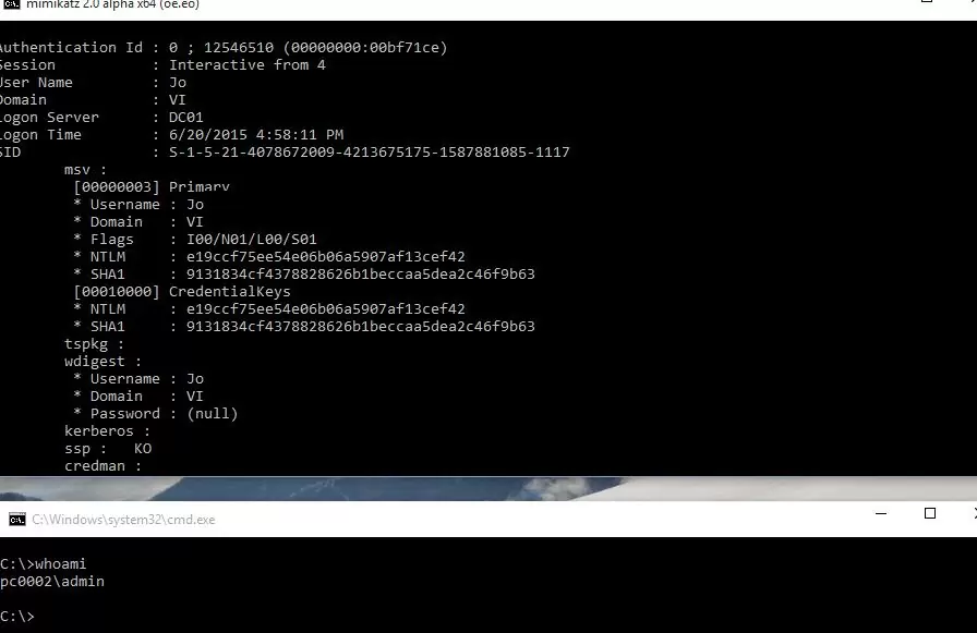 mimikatz get credentials  keys