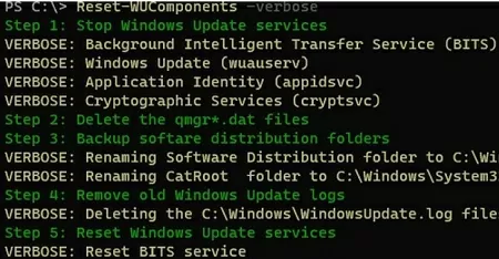 powershell: reset-wucomponents