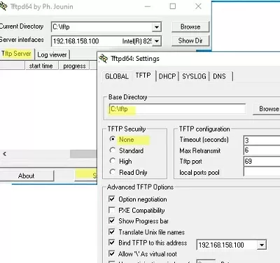 run tftpd64 server on windows