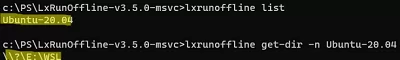 using lxrunoffline to move wsl